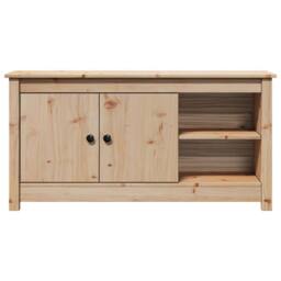 Berkfield Home TV Cabinet 103x36.5x52 cm Solid Wood Pine in Light Tan - thumbnail 4