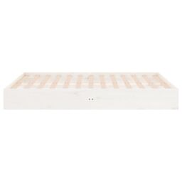 Berkfield Home Bed Frame White Solid Wood 140x190 cm - thumbnail 6