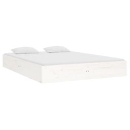 Berkfield Home Bed Frame White Solid Wood 140x190 cm - thumbnail 3