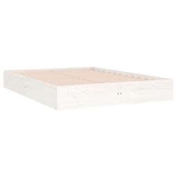 Berkfield Home Bed Frame White Solid Wood 140x190 cm - thumbnail 4