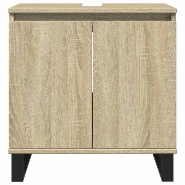 Berkfield Home Durable Bathroom Cabinet Sonoma Oak 58x33x60 cm Engineered Wood in Light Tan - Size: 58 x 33 x 60 cm - image 1