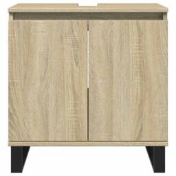 Berkfield Home Durable Bathroom Cabinet Sonoma Oak 58x33x60 cm Engineered Wood in Light Tan - Size: 58 x 33 x 60 cm