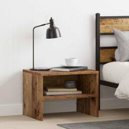 Berkfield Home Decorative Bedside Cabinet Old wood 40 x 30 x 30 cm Engineered wood in Brown - thumbnail 2