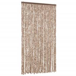Berkfield Home Soft Fly Curtain Beige & Dark Brown 100x220 cm Chenille - thumbnail 3