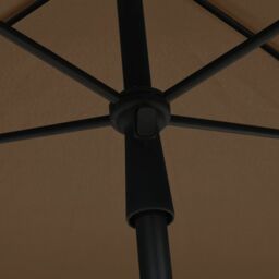 Berkfield Home Garden Parasol with Pole 210x140 cm Taupe in Beige - thumbnail 5
