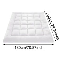 VOGREX 1pc Hotel Quality Mattress Topper 10cm Deep Thick in White - Size: King - thumbnail 2
