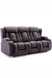 More4Homes Caesar 3 Seater Electric High Back Bonded Leather Recliner Sofa in Brown - thumbnail 2