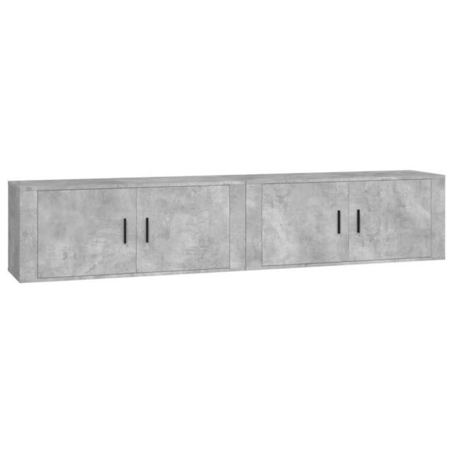 Berkfield Home Wall-mounted TV Cabinets 2 pcs Concrete Grey 100x34.5x40 cm - image 1