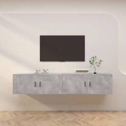 Berkfield Home Wall-mounted TV Cabinets 2 pcs Concrete Grey 100x34.5x40 cm - thumbnail 2