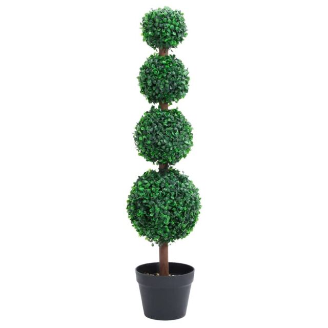 Berkfield Home Artificial Boxwood Plant with Pot Ball Shaped Green 90 cm - image 1
