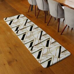Benjamin Tate Design Golden Art Deco Runner Rug in Natural - Size: 67 cm x 230 cm - thumbnail 2