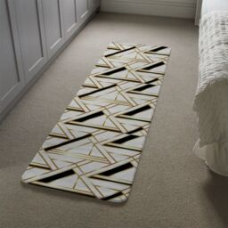 Benjamin Tate Design Golden Art Deco Runner Rug in Natural - Size: 67 cm x 230 cm - thumbnail 4