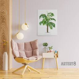 "Artery8 Martinezia Lindeniana Palm Tree Kerchove Canvas Wall Art Print in White - Size: W12"" x H16""" - thumbnail 3