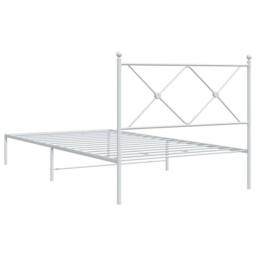 Berkfield Home Metal Bed Frame without Mattress with Headboard White 100x200cm - Size: 100x200 cm - thumbnail 6