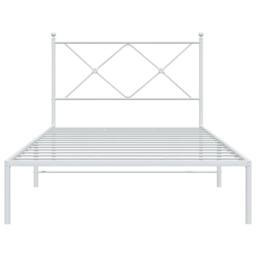 Berkfield Home Metal Bed Frame without Mattress with Headboard White 100x200cm - Size: 100x200 cm - thumbnail 4
