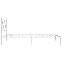 Berkfield Home Metal Bed Frame without Mattress with Headboard White 100x200cm - Size: 100x200 cm - thumbnail 5
