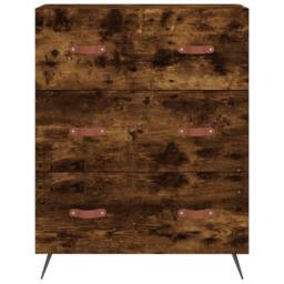 Berkfield Home Highboard Smoked Oak 69.5x34x180 cm Engineered Wood in Brown - thumbnail 8