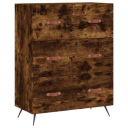 Berkfield Home Highboard Smoked Oak 69.5x34x180 cm Engineered Wood in Brown - thumbnail 7