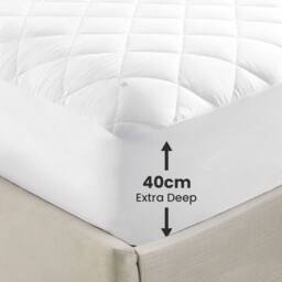 Velosso Quilted Mattress Protector Hypoallergenic in White - Size: Super King - thumbnail 2