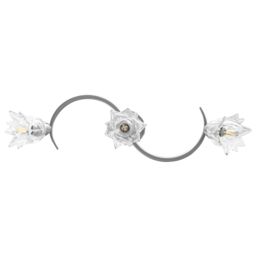 Berkfield Home Ceiling Lamp with Transparent Glass Shades for 3 E14 Bulbs Tulip in Black - thumbnail 5