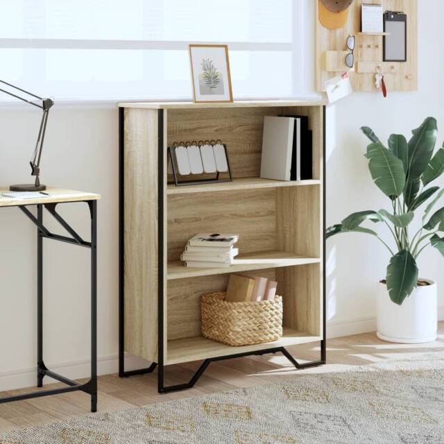Berkfield Home Modern Bookcase Sonoma Oak 80x31x106 cm Engineered Wood in Light Brown - Size: 80 x 31 x 106 cm - image 1