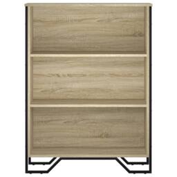 Berkfield Home Modern Bookcase Sonoma Oak 80x31x106 cm Engineered Wood in Light Brown - Size: 80 x 31 x 106 cm - thumbnail 4