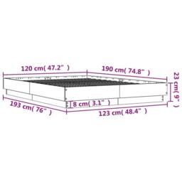 Berkfield Home Durable Bed Frame without Mattress Sonoma Oak 120x190 cm Small Double in Tan - thumbnail 9
