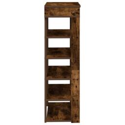 Berkfield Home Shoe Rack Smoked Oak 60x30x98 cm Engineered Wood in Brown - Size: 60 x 30 x 98 cm - thumbnail 5