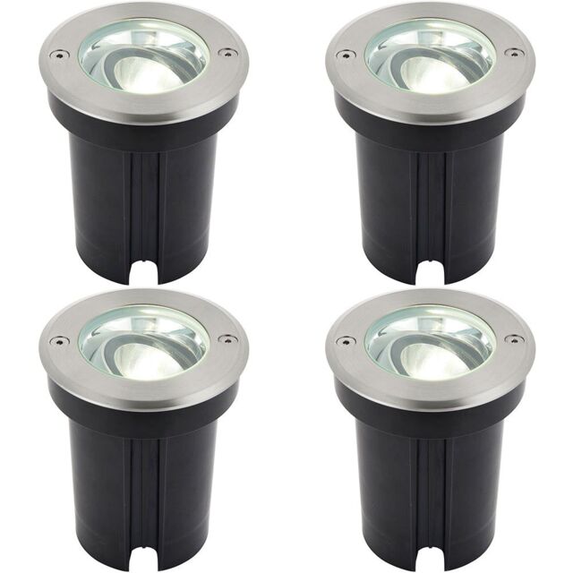 Loops 4 PACK Stainless Steel IP67 Ground Light - 6W Cool White LED - Tilting Head in Metallics - image 1