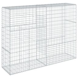 Berkfield Home Gabion Basket with Cover 200x50x150 cm Galvanised Iron in Silver - Size: 200 x 50 x 150 cm - thumbnail 5