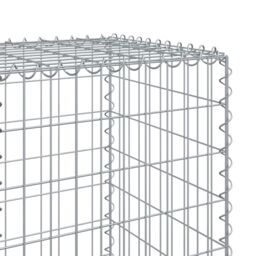 Berkfield Home Gabion Basket with Cover 200x50x150 cm Galvanised Iron in Silver - Size: 200 x 50 x 150 cm - thumbnail 6