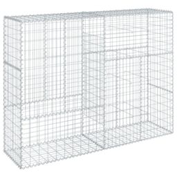 Berkfield Home Gabion Basket with Cover 200x50x150 cm Galvanised Iron in Silver - Size: 200 x 50 x 150 cm - thumbnail 2