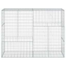 Berkfield Home Gabion Basket with Cover 200x50x150 cm Galvanised Iron in Silver - Size: 200 x 50 x 150 cm - thumbnail 3