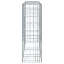 Berkfield Home Gabion Basket with Cover 200x50x150 cm Galvanised Iron in Silver - Size: 200 x 50 x 150 cm - thumbnail 4