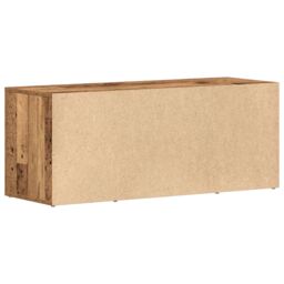 Berkfield Home TV Cabinet Old Wood 100x35x40 cm Engineered Wood in Brown - Size: 100 x 35 x 40 cm - thumbnail 8
