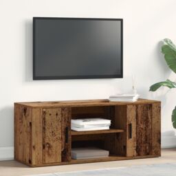 Berkfield Home TV Cabinet Old Wood 100x35x40 cm Engineered Wood in Brown - Size: 100 x 35 x 40 cm