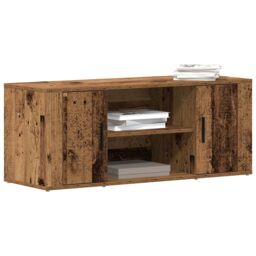 Berkfield Home TV Cabinet Old Wood 100x35x40 cm Engineered Wood in Brown - Size: 100 x 35 x 40 cm - thumbnail 3