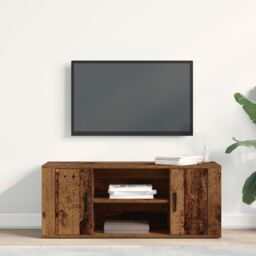 Berkfield Home TV Cabinet Old Wood 100x35x40 cm Engineered Wood in Brown - Size: 100 x 35 x 40 cm - thumbnail 4