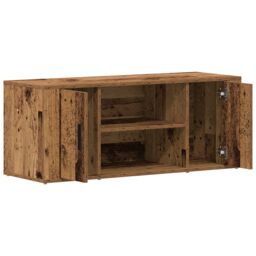Berkfield Home TV Cabinet Old Wood 100x35x40 cm Engineered Wood in Brown - Size: 100 x 35 x 40 cm - thumbnail 5