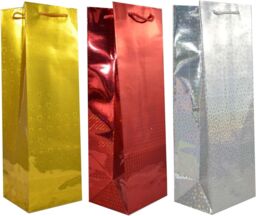 Shatchi Assorted Holographic Bags Wine Bottle Holder Christmas Xmas Gifts Wrap-100pcs - thumbnail 5