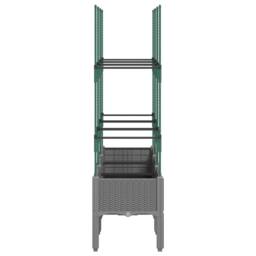 Berkfield Home Garden Planter with Trellis Light Grey 120x40x142.5 cm PP - thumbnail 4