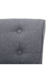 Living and Home Light Grey Modern Linen Upholstered Dressing Footstool with Black Legs - thumbnail 4
