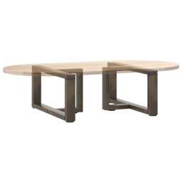 Berkfield Home Coffee Table Legs T-Shaped¬†2 pcs Natural Steel 60x25x(30-31) cm Steel - thumbnail 8