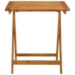 Berkfield Home Folding Garden Table 70x70x75 cm Solid Acacia Wood in Brown - Size: 70 x 70 x 75 cm - thumbnail 4