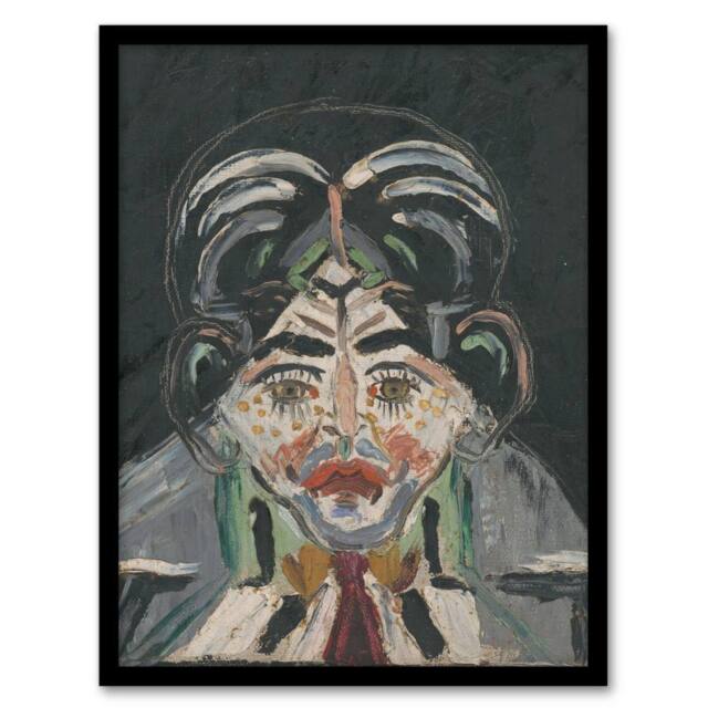 Artery8 Head of a Woman Portrait Kubincan Framed Wall Art Print in Grey - Size: A3 - image 1