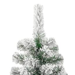 Berkfield Home Beautiful Artificial Hinged Christmas Tree with Flocked Snow 210 cm in White - thumbnail 4