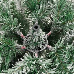 Berkfield Home Beautiful Artificial Hinged Christmas Tree with Flocked Snow 210 cm in White - thumbnail 7