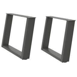 Berkfield Home Coffee Table Legs U-Shaped 2 pcs Anthracite 70x(42-43) cm Steel in Black - thumbnail 2