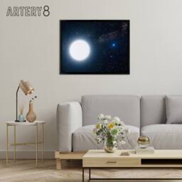 "Artery8 Space NASA Binary Stars Sirius A & B Framed Canvas Wall Art Print in Blue - Size: W12"" x H16""" - thumbnail 3