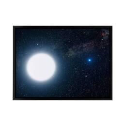 "Artery8 Space NASA Binary Stars Sirius A & B Framed Canvas Wall Art Print in Blue - Size: W12"" x H16""" - thumbnail 1